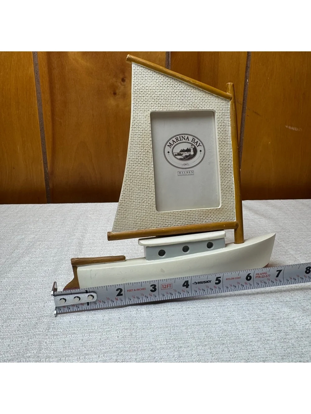 Vintage Malden Marina Bay Sailboat 3x4 Photo Frame Nautical Coastal Decor